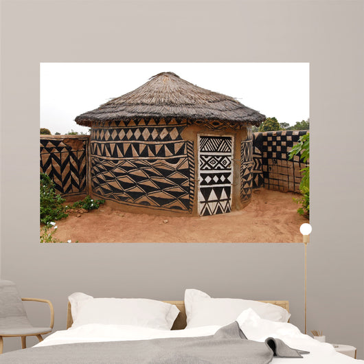 African adobe hut Wall Mural