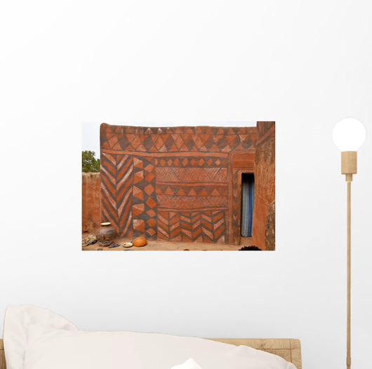 Wall with african tribal painting Wall Mural