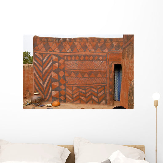 Wall with african tribal painting Wall Mural