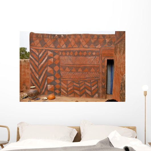 Wall with african tribal painting Wall Mural