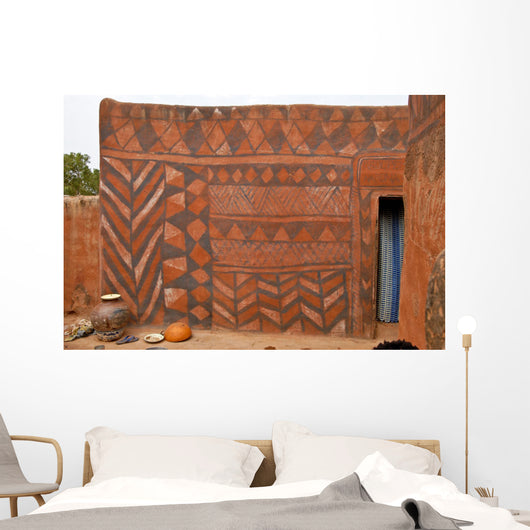 Wall with african tribal painting Wall Mural