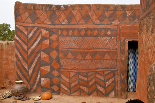 Wall with african tribal painting Wall Mural