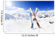 Skiing , mountains and ski equipments on ski run Wall Mural