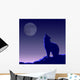 the wolf and the moon Wall Mural