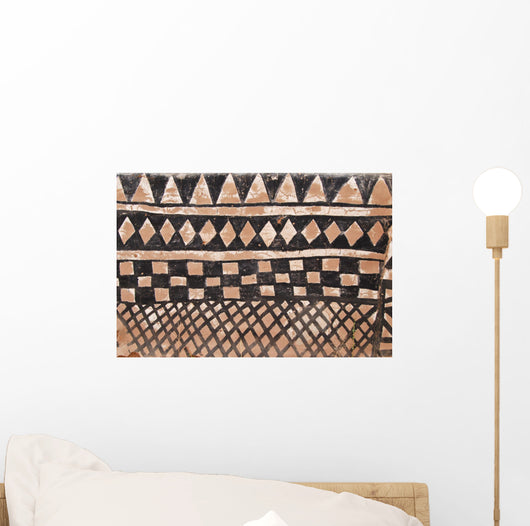 Wall with african tribal painting Wall Mural