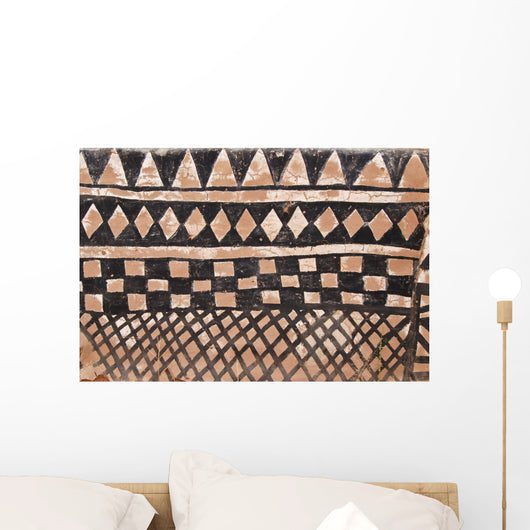 Wall with african tribal painting Wall Mural