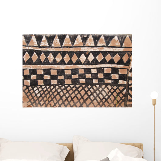 Wall with african tribal painting Wall Mural