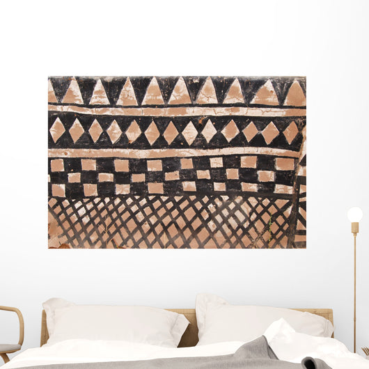 Wall with african tribal painting Wall Mural