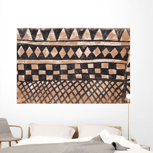 Wall with african tribal painting Wall Mural