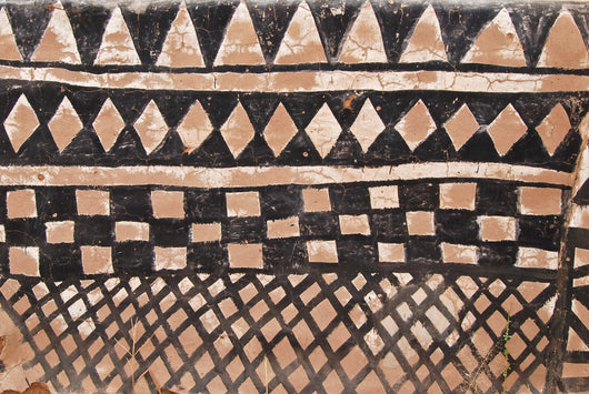 Wall with african tribal painting Wall Mural