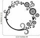 Black and white floral round frame Wall Decal