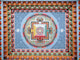 Tibetan mandala painting on monestery ceiling, Nepal Wall Mural