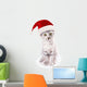 santa hat cat Wall Decal