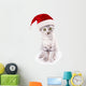 santa hat cat Wall Decal