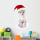 santa hat cat Wall Decal