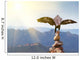 Wedge-tailed Eagle landing on rock cairn on mountain top Wall Mural