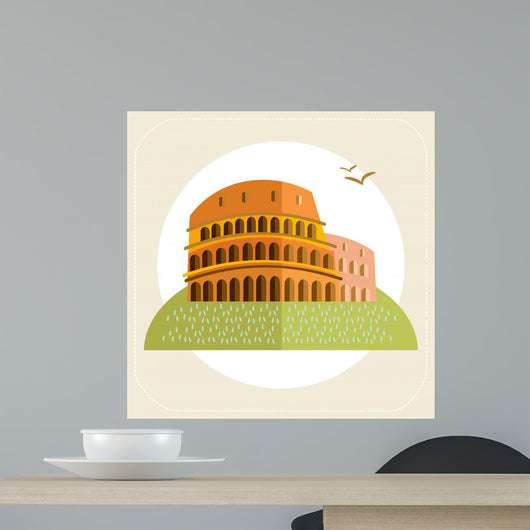 Rome Colosseum Icon Flat