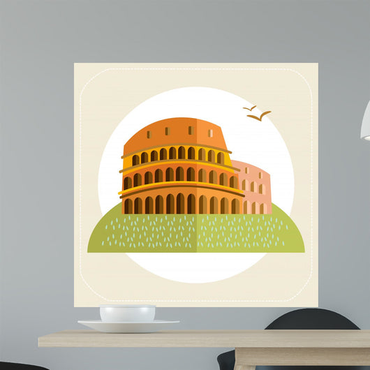 Rome Colosseum Icon Flat
