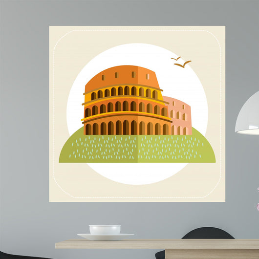 Rome Colosseum Icon Flat