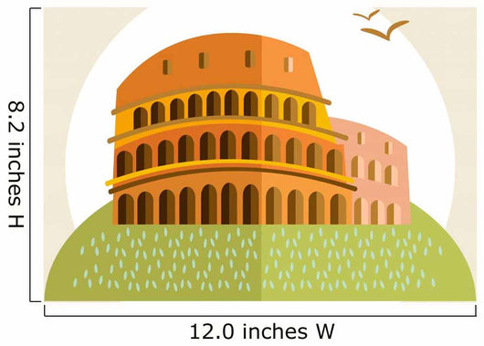 Rome Colosseum Icon Flat