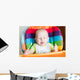 Adorable baby eating in high chair Wall Mural