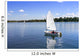 White boat sailing Wall Mural