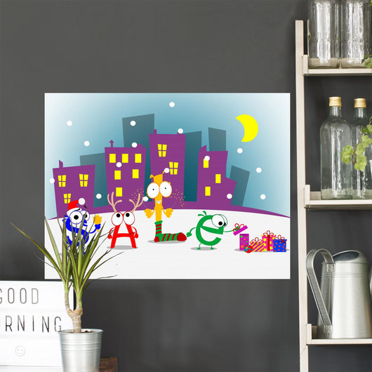 Fun cartoon letters announcing discount. Vector eps 10 Wall Mural
