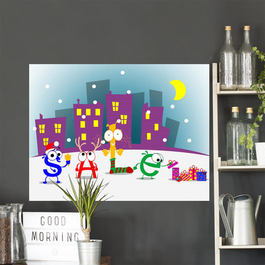 Fun cartoon letters announcing discount. Vector eps 10 Wall Mural
