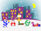 Fun cartoon letters announcing discount. Vector eps 10 Wall Mural