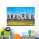 Moais in Ahu Tongariki, Easter island (Chile) Wall Mural