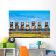 Moais in Ahu Tongariki, Easter island (Chile) Wall Mural