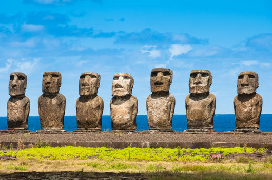 Moais in Ahu Tongariki, Easter island (Chile) Wall Mural