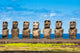 Moais in Ahu Tongariki, Easter island (Chile) Wall Mural