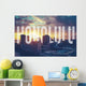 Retro Filtered Honolulu with Wall Decal