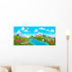 Cartoon Mountain landscape Wall Mural