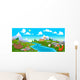Cartoon Mountain landscape Wall Mural