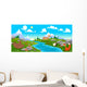 Cartoon Mountain landscape Wall Mural