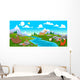 Cartoon Mountain landscape Wall Mural