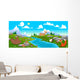 Cartoon Mountain landscape Wall Mural
