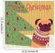 Pug Sitting in the Room by the Christmas Trees Wall Mural