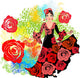 Flamenco dancer with roses Wall Decal
