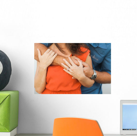 Couple Hugging Wall Mural