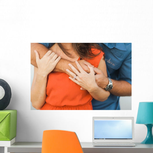Couple Hugging Wall Mural