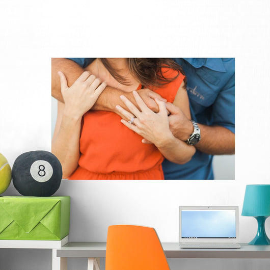 Couple Hugging Wall Mural