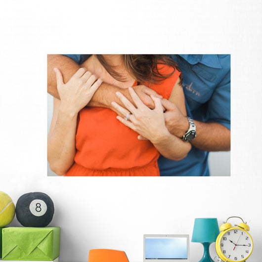 Couple Hugging Wall Mural