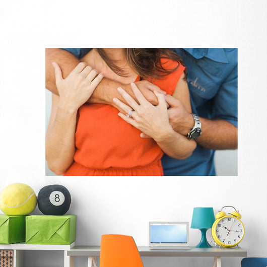 Couple Hugging Wall Mural