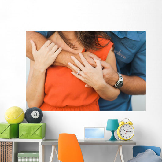 Couple Hugging Wall Mural