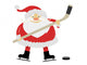 Ice Hockey Santa Claus with a Stick on Ice Skates Wall Decal