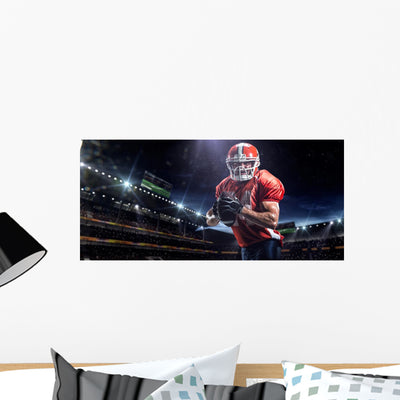 American Football Sportsman Player Wall Mural Panoramic shown on a wall