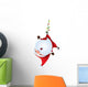 Santa Claus hanging upside down Wall Decal
